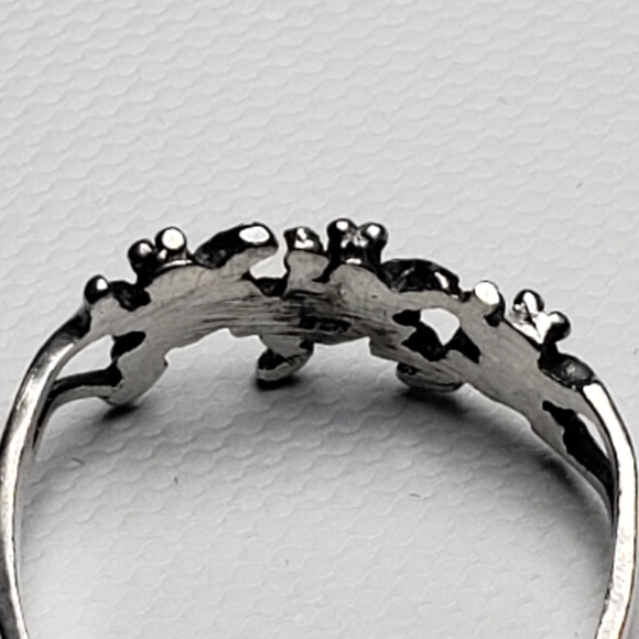 Three Frog Toad Vintage Silver 925 Ring 7.5 - Picture 2 of 4